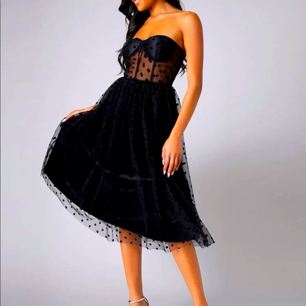 Black knee length dress